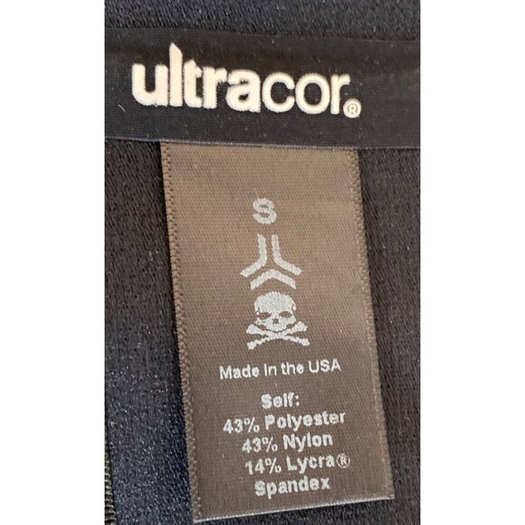 Ultracor Navy Leggings With Neon Pink Green & Red Stripes High-Waist, Small, EUC - Picture 6 of 7